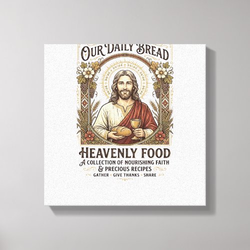 Jesus Cookbook Recipe Card Aesthetic Vintage Shirt Canvas Print