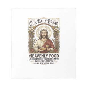 Jesus Cookbook Recipe Card Aesthetic Vintage Shirt Notepad