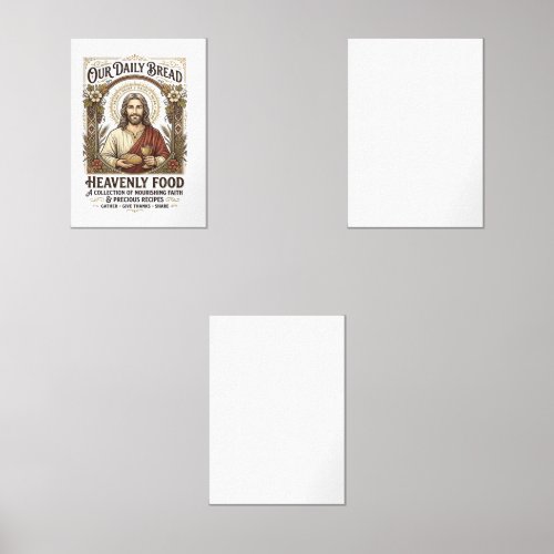 Jesus Cookbook Recipe Card Aesthetic Vintage Shirt Wall Art Sets