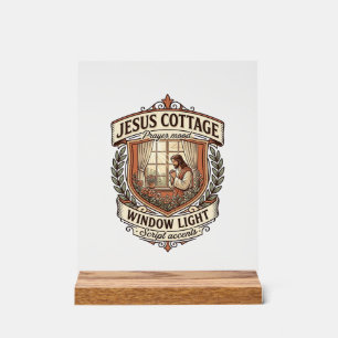 Jesus Cottage Window Light Jesus Cottage Window Li Acrylic Sign