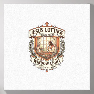 Jesus Cottage Window Light Jesus Cottage Window Li Canvas Photo Tile