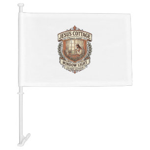 Jesus Cottage Window Light Jesus Cottage Window Li Car Flag