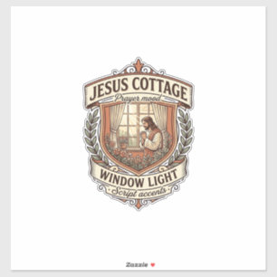 Jesus Cottage Window Light Jesus Cottage Window Li Sticker