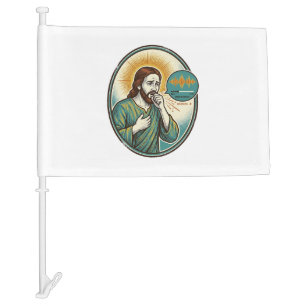 Jesus Coughing Mid Voice Note Audio Message Textin Car Flag