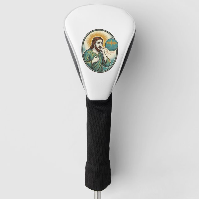 Jesus Coughing Mid Voice Note Audio Message Textin Golf Head Cover (Front)