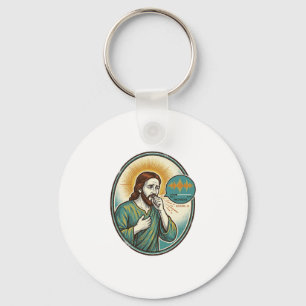 Jesus Coughing Mid Voice Note Audio Message Textin Keychain