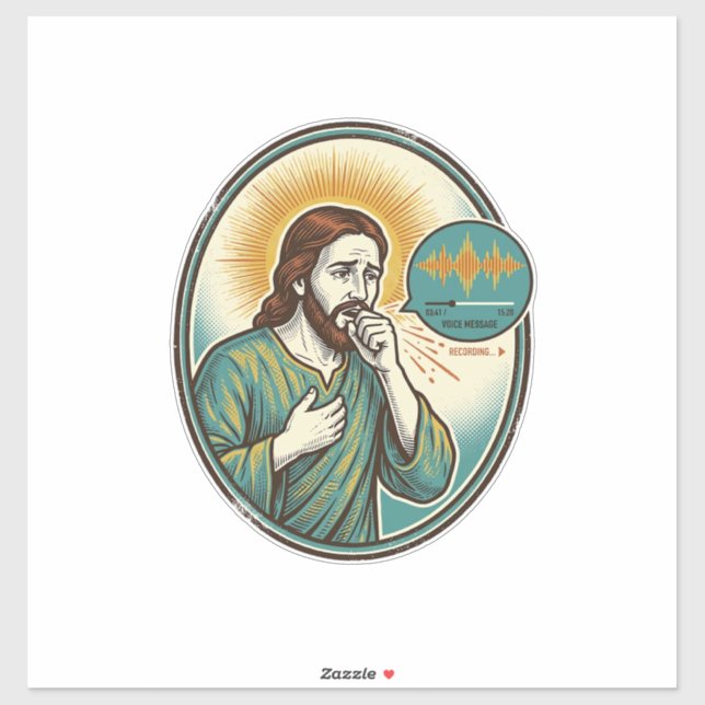 Jesus Coughing Mid Voice Note Audio Message Textin Sticker (Sheet)