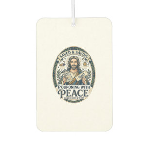 Jesus Coupon Thrift Frugal Shirt Faith Based Desig Air Freshener