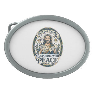 Jesus Coupon Thrift Frugal Shirt Faith Based Desig Belt Buckle
