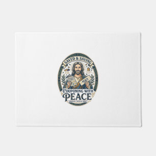 Jesus Coupon Thrift Frugal Shirt Faith Based Desig Doormat