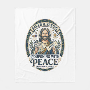 Jesus Coupon Thrift Frugal Shirt Faith Based Desig Fleece Blanket