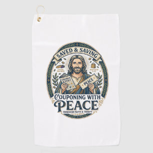 Jesus Coupon Thrift Frugal Shirt Faith Based Desig Golf Towel