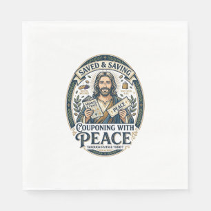 Jesus Coupon Thrift Frugal Shirt Faith Based Desig Napkins