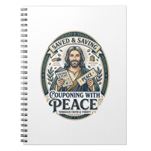 Jesus Coupon Thrift Frugal Shirt Faith Based Desig Notebook