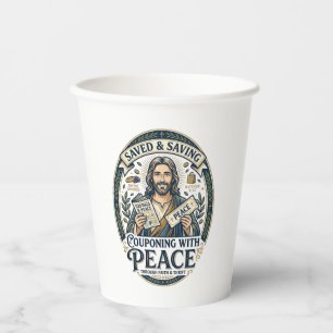 Jesus Coupon Thrift Frugal Shirt Faith Based Desig Paper Cups