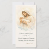 Jesus Cradling Newborn Baptism Keepsake Prayer  (Front)