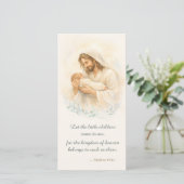 Jesus Cradling Newborn Baptism Keepsake Prayer  (Standing Front)