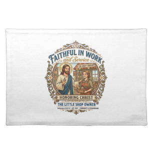 Jesus Craft Seller Etsy Maker Shirt Faith Based De Cloth Placemat