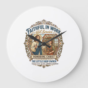 Jesus Craft Seller Etsy Maker Shirt Faith Based De Large Clock