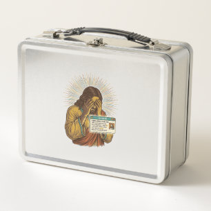 Jesus Cringing Ten Year Old Status Update Humor_1 Metal Lunch Box