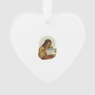 Jesus Cringing Ten Year Old Status Update Humor_1 Ornament