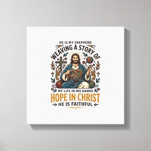 Jesus Crochet Knitting T-Shirt Inspirational Faith Canvas Print