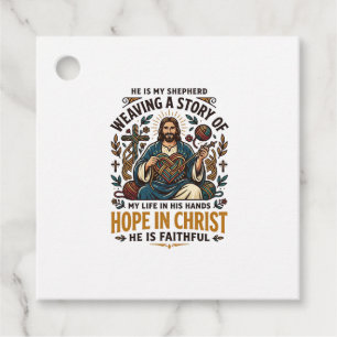 Jesus Crochet Knitting T-Shirt Inspirational Faith Favor Tags