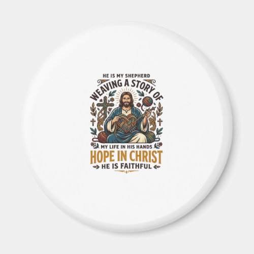 Jesus Crochet Knitting T-Shirt Inspirational Faith Magnet