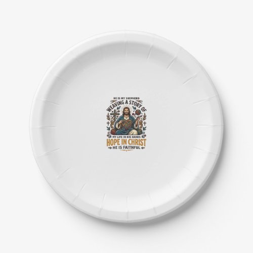 Jesus Crochet Knitting T-Shirt Inspirational Faith Paper Plates
