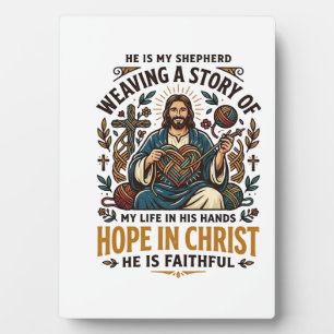 Jesus Crochet Knitting T-Shirt Inspirational Faith Plaque
