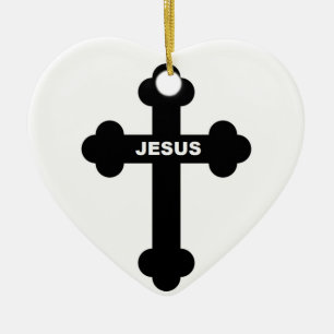 JESUS CROSS CERAMIC ORNAMENT