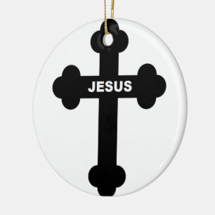 JESUS CROSS CERAMIC ORNAMENT