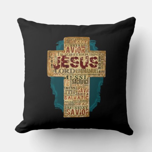 Jesus Cross Christian Gift Throw Pillow