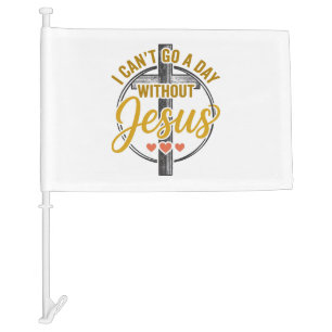 Jesus Cross Christian Typography Shirt Design_1 Car Flag