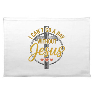 Jesus Cross Christian Typography Shirt Design_1 Cloth Placemat