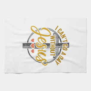 Jesus Cross Christian Typography Shirt Design_1 Kitchen Towel