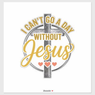 Jesus Cross Christian Typography Shirt Design_1 Sticker
