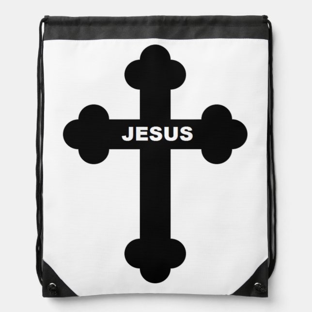 JESUS CROSS DRAWSTRING BAG (Front)