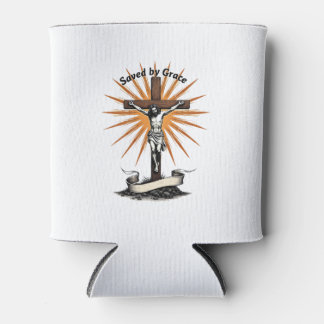 Jesus Cross Faith Vintage Engraving Christian Shir Can Cooler