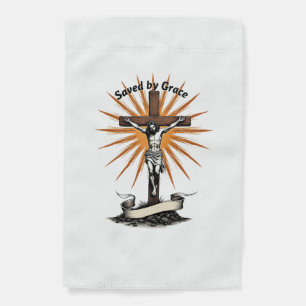 Jesus Cross Faith Vintage Engraving Christian Shir Garden Flag