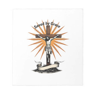 Jesus Cross Faith Vintage Engraving Christian Shir Notepad