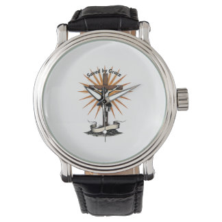 Jesus Cross Faith Vintage Engraving Christian Shir Watch