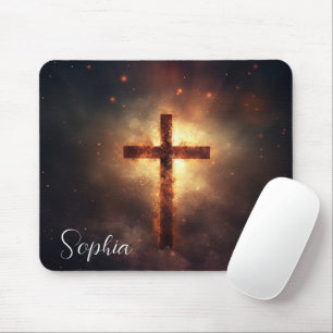 Jesus Cross Glow Jesus Faith Christian Custom Mouse Pad