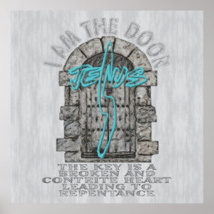 Jesus Cross Guarding a DoorT-Shirt Poster