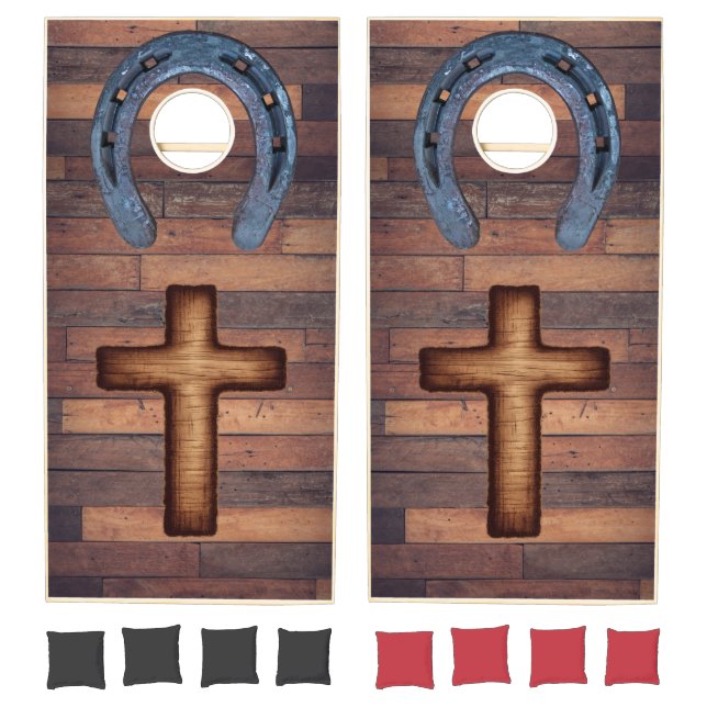 Jesus Cross Horseshoe Cornhole Set (Set)