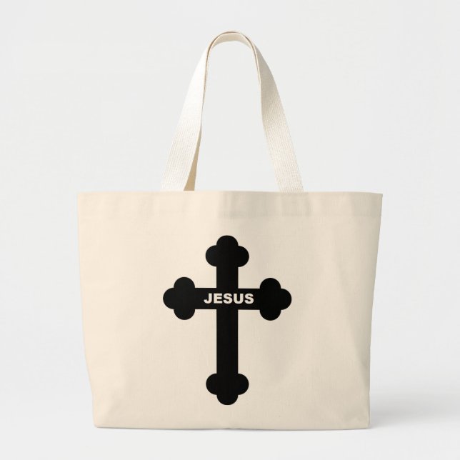 JESUS CROSS LARGE TOTE BAG (Front)