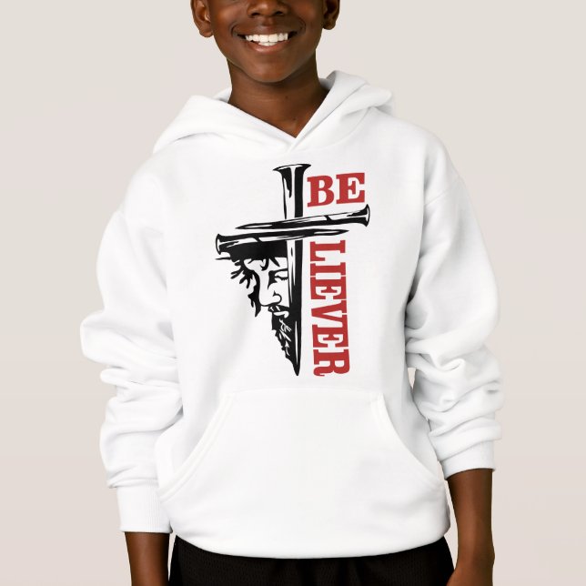 Jesus Cross Nail Design – Powerful Christian Hoodie (Front)