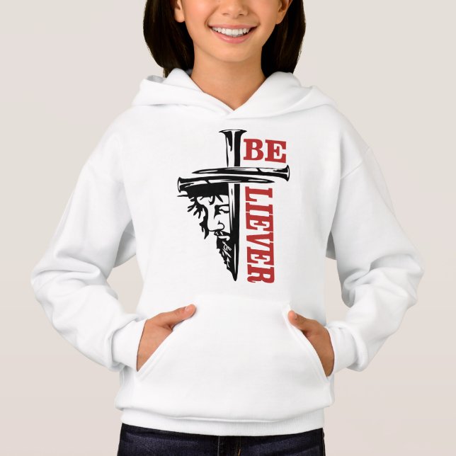 Jesus Cross Nail Design – Powerful Christian Hoodie (Front)