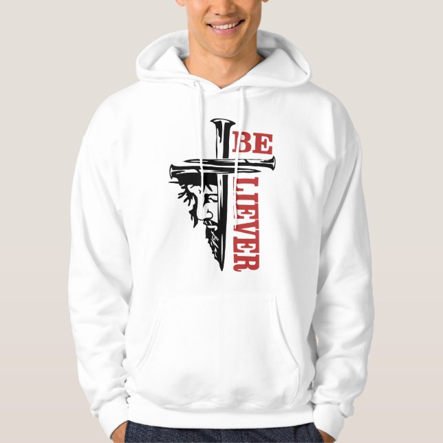 Jesus Cross Nail Design – Powerful Christian Hoodie (Front)