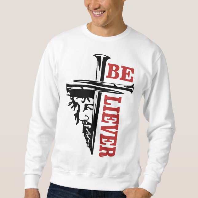 Jesus Cross Nail Design – Powerful Christian Sweatshirt (Front)
